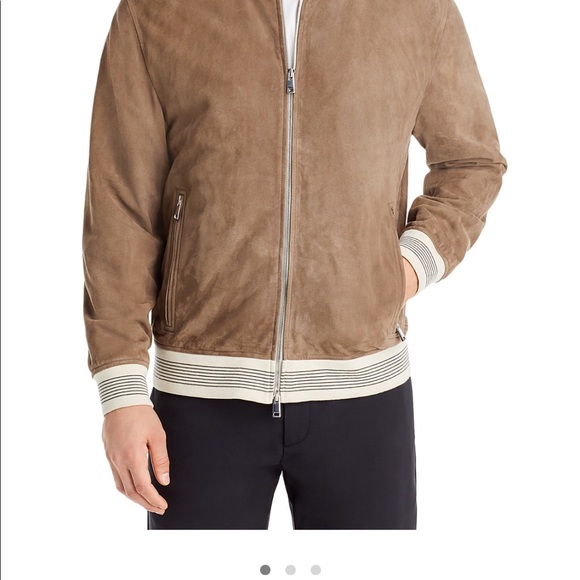 Tan Suede Theory Bomber Jacket XL - Picture 4 of 5